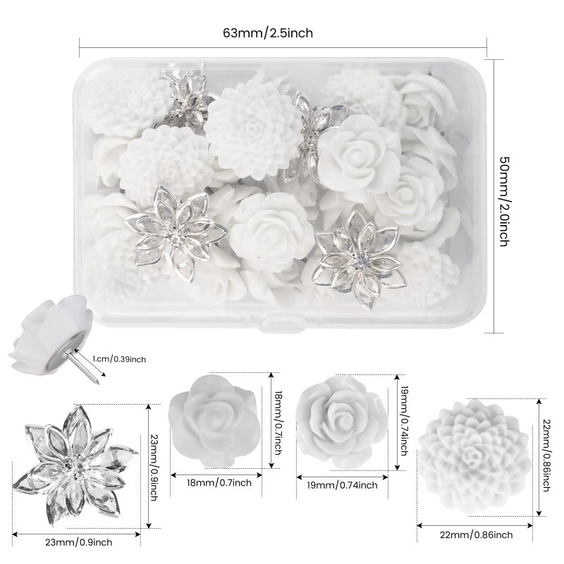 Temoyj 24Pcs Decorative Pushpins,Cork Board Tacks,Bulletin Board Tacks,Thumb Tack Decorative for CorkBoard, Office Organization or Home - Image 2